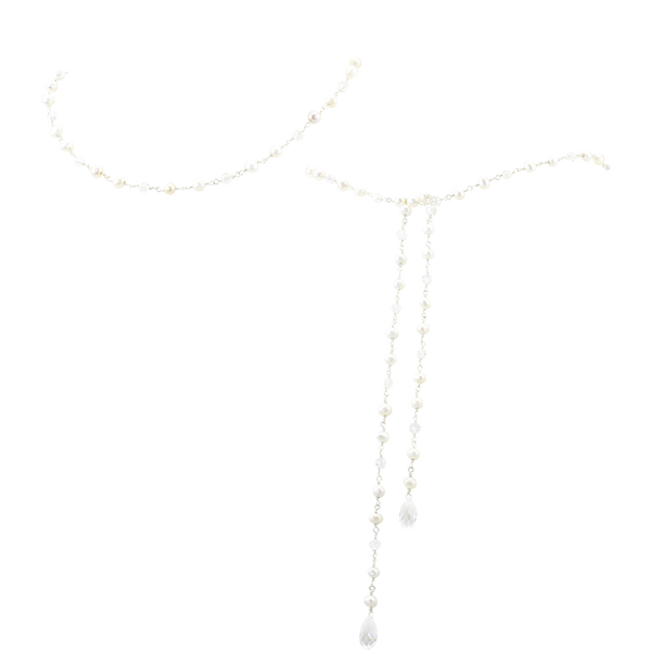 Tie The Knot | Braut Rückenkette mit Perlen und Kristallen