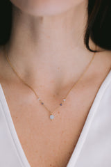 Aquamarin & Herkimer Diamant Halskette