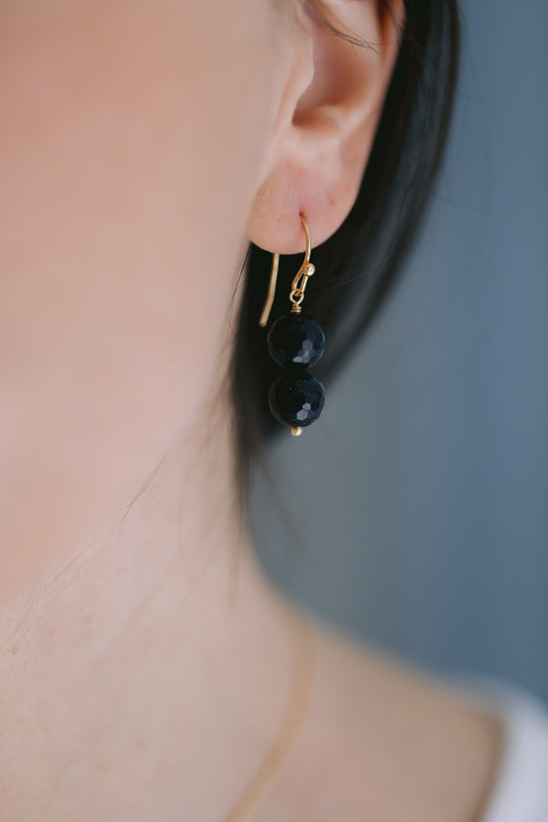 Blaue Goldfluss Ohrringe