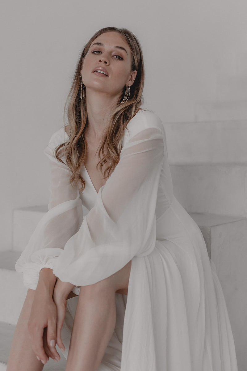 Amelie | Zarte Hochzeit Statement Perlenohrringe