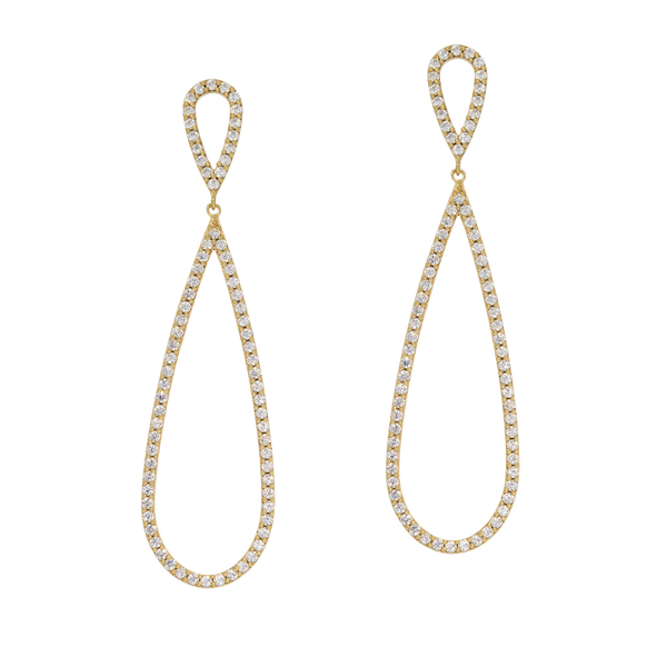 Felicity | long delicate drop earrings with crystals