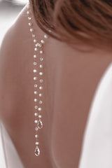 TIE THE KNOT | Braut-Rückenkette mit Perlen und Kristalle zum Knoten