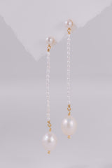 Lifeline | Lange Moderne Perlenohrringe für die Braut