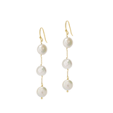 Timeless | Lange Moderne Perlenohrringe mit drei Perlen