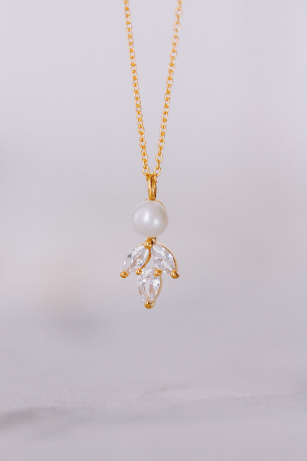 Juvelan zierliche Braut Halskete mit Kristallen und Perlen Simply Delightful-2