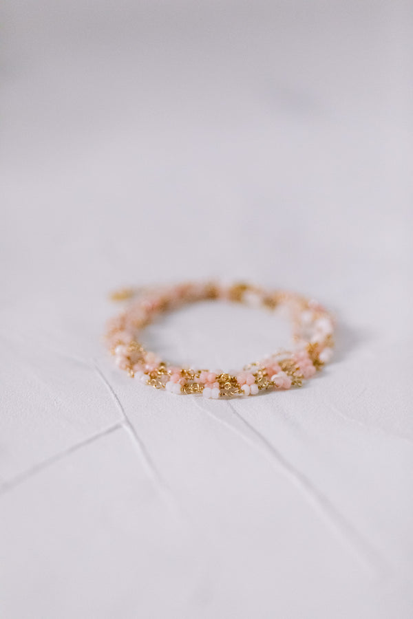 Pink Chameleon | Andenopal Wickelarmband und Halskette