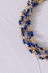 Royal Blue Chamaleon | Lapislazuli Wickelarmband und Halskette
