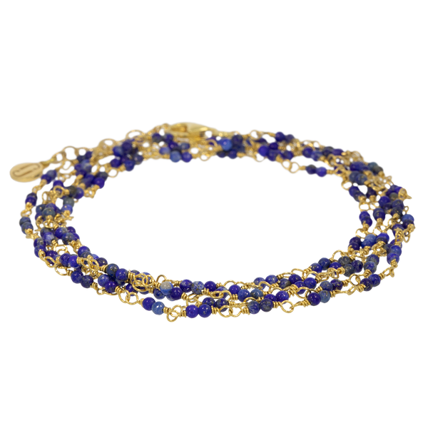 Royal Blue Chamaleon | Lapislazuli Wickelarmband und Halskette