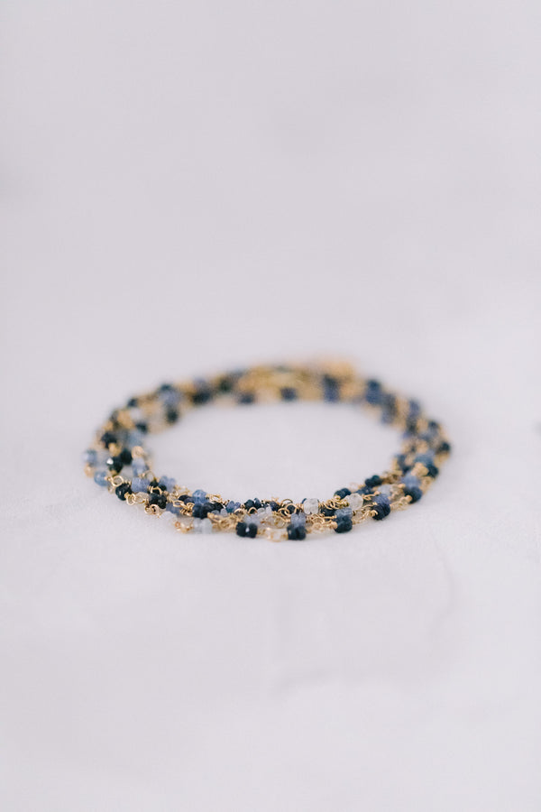 Sapphire Blue Chameleon | Saphir Wickelarmband und Halskette