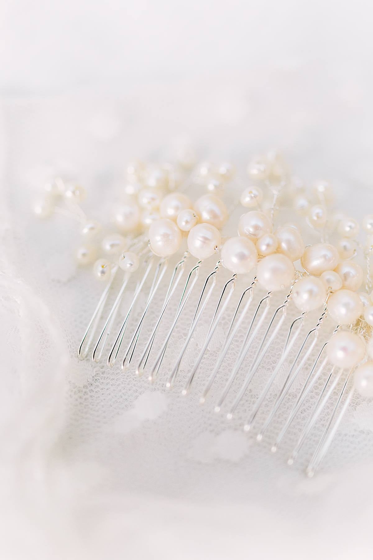 Braut Haarschmuck Haarkamm mit Perlen